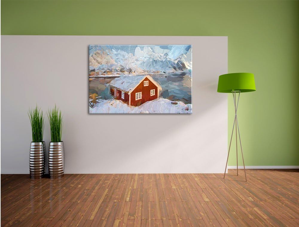 Pixxprint Fischerhaus als Leinwandbild/Grösse: 100x70 / Wandbild/Kunstdruck/fertig bespannt, 100x70