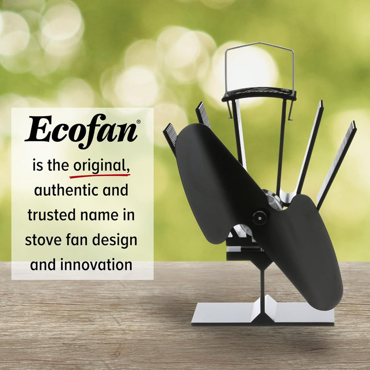Ecofan Original Mini, Classic Styled, Heat Powered Wood Stove Fan, 85 CFM, 6.5" Blade, Black