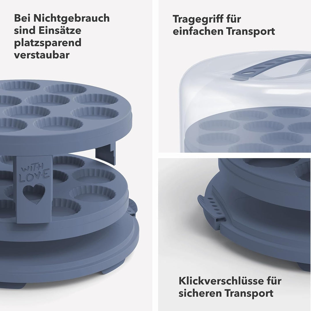 Rotho Fresh Tortenglocke hoch mit Trays, Kunststoff, Pink/Transparent, Nicht zutreffend, Pink/Transp