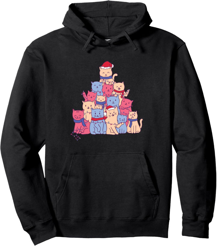 Katzen für alle Weihnachtskatzen Weihnachten Meow Christmas Pullover Hoodie