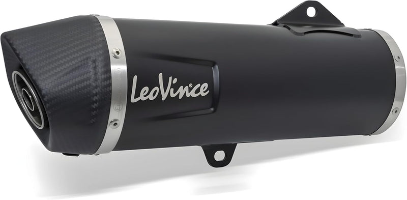 Auspuffanlage LeoVince Komplettanlage SBK NERO, Edelstahl schwarz, Carbon Kappe, mit Zulassung für H
