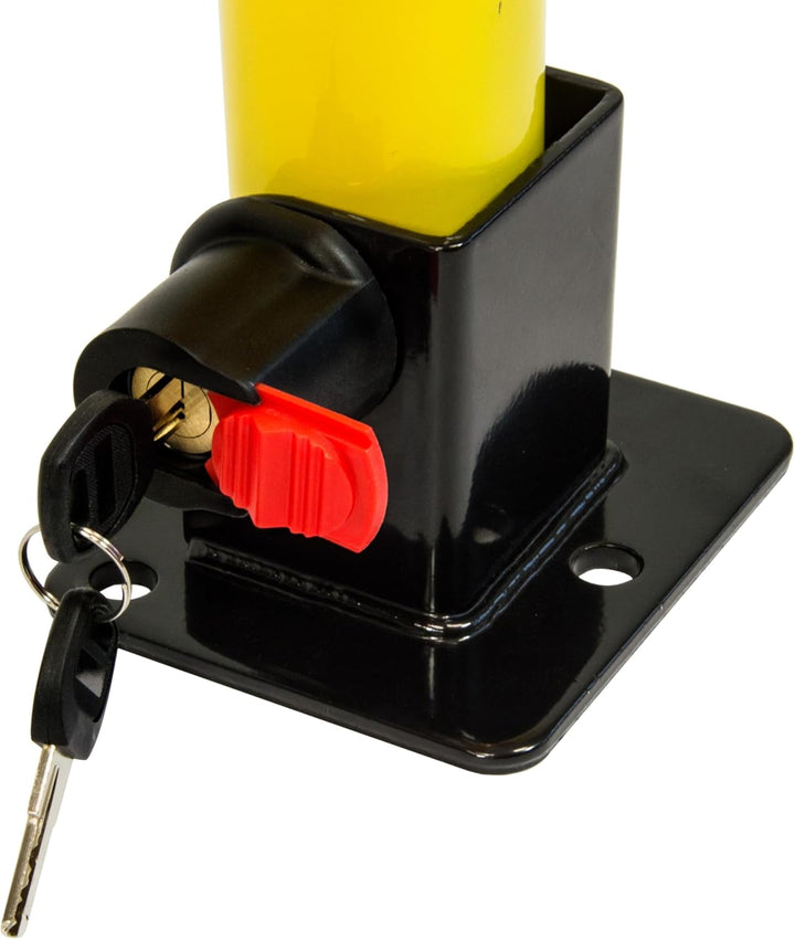 SCHMIDT security tools Parkbarriere klappbar Parkplatzsperre T-Form Schloss Auto Parkplatz-Schranke