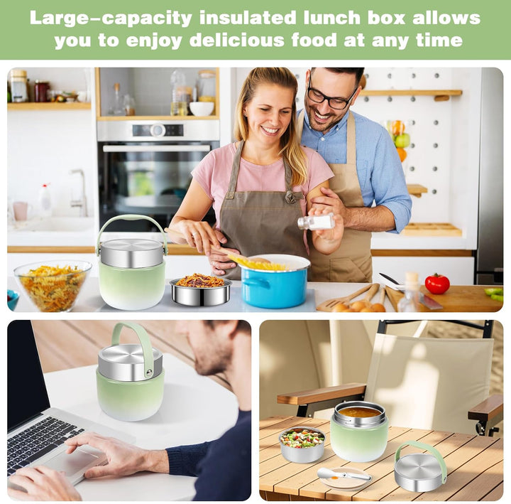 Thermobehälter für Essen 1200ml, 304 Edelstahl Wärmebehälter für Speisen, Thermos-lebensmittelbehält