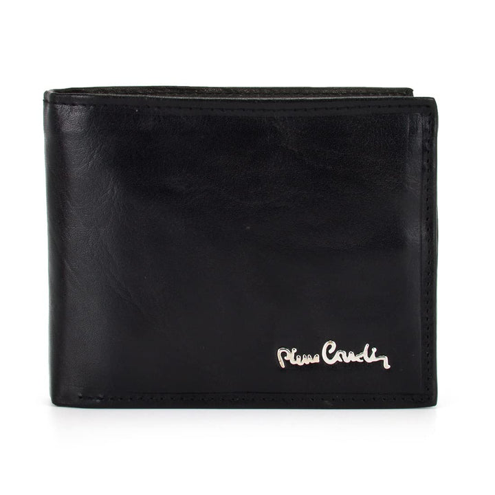 Pierre Cardin Herren Geldbörse aus echtem Leder mit Kartenfächern Münzfach Elegantes Schwarz, Elegan