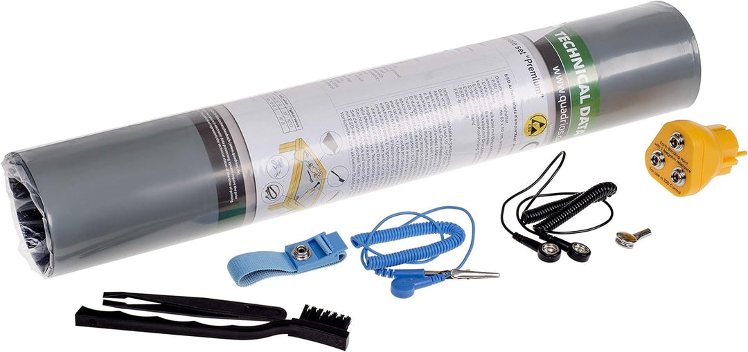 GmbH ESD Schutz Komplettset,Premium Plus' prof. Arbeitsplatz Antistatik Matte 65 x 50 cm ESD-Pinsel,