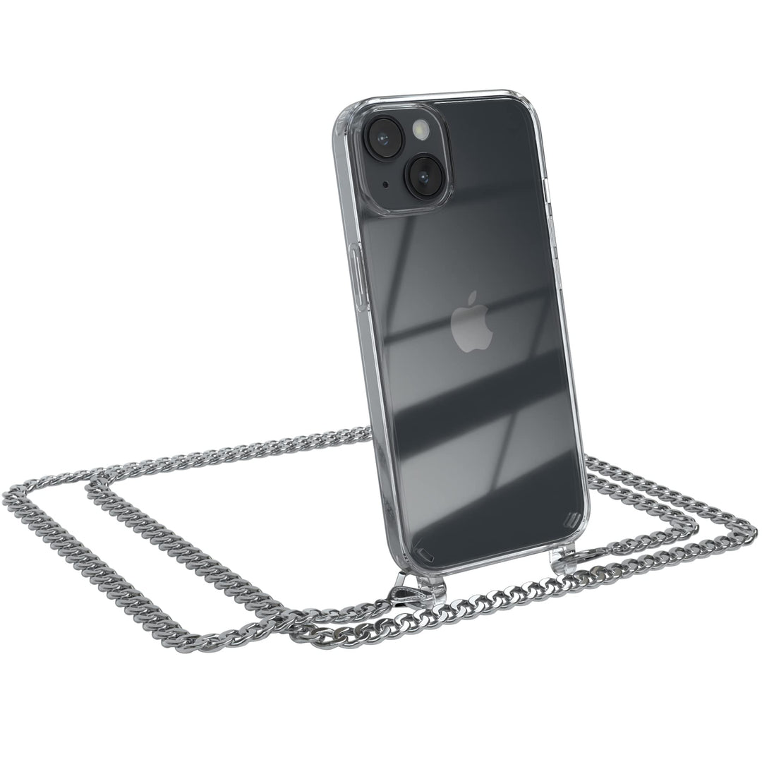 EAZY CASE Handykette kompatibel mit iPhone 14 Handyhülle mit Metall Umhängeband und Ersatz Kordel sc