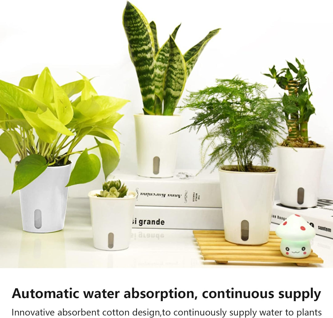 WMLBK Kunststoff Blumentopf mit Bewässerungssystem,10er-Set Selbstgiessender Blumentopf Anzuchttopf