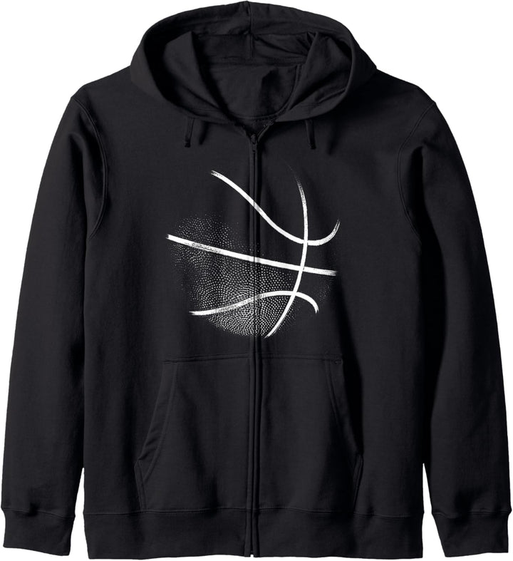 Basketball Schwarz und Weiss Basketball Sport Geschenk Kapuzenjacke