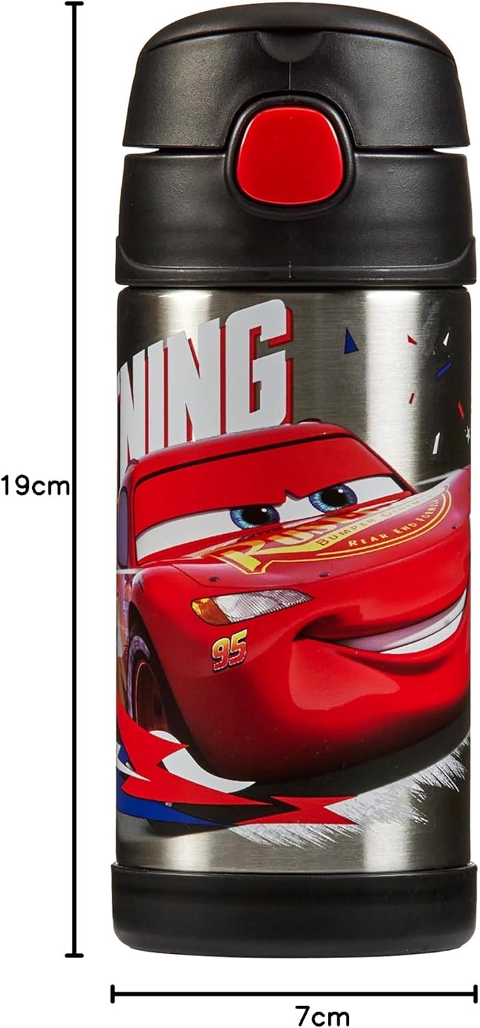 Thermos kids FUNTAINER STRAW BOTTLE DISNEY 0,35 l, Cars, Thermoflasche Kinder aus Edelstahl mit Trin