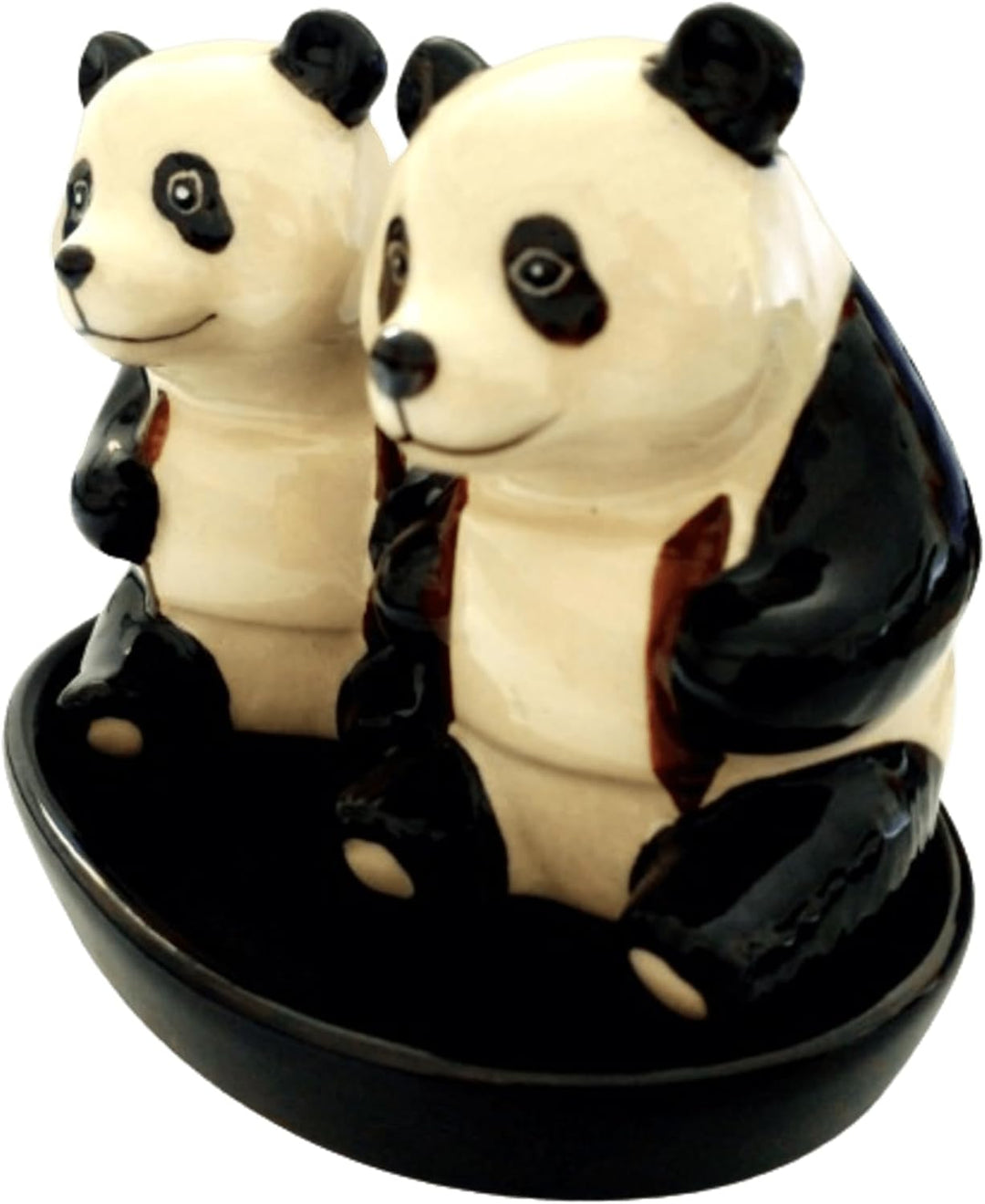 Keramik Salz- und Pfefferstreuer Set, Tiermotiv, Fauna, ca. 13 x 9 cm (Pandas), Pandas
