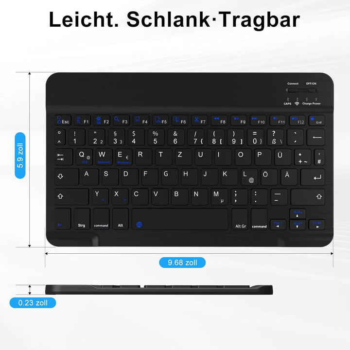 Ultradünn Deutsche Bluetooth Tastatur mit deutschem Layout QWERTZ für iPad Air/Pro/Mini/iPad 11/10.9