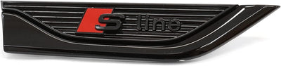 Audi 8W6071807 Plaketten-Set S-line Schriftzug Kotflügel Logo Aufkleber, schwarz/rot