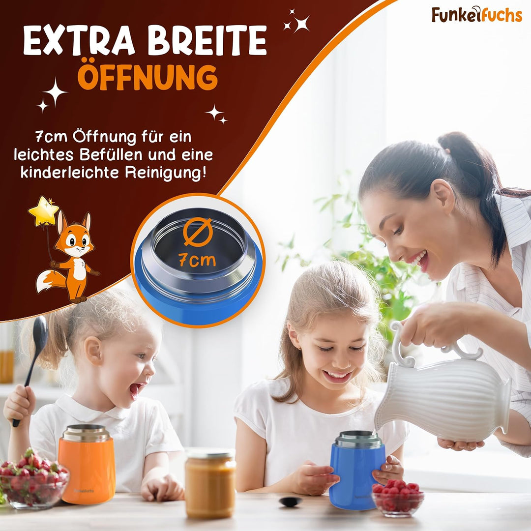 Thermobehälter für Essen Kinder – 500ml, Blau Dino – 100% auslaufsicher - Warmhaltebehälter Essen Ed