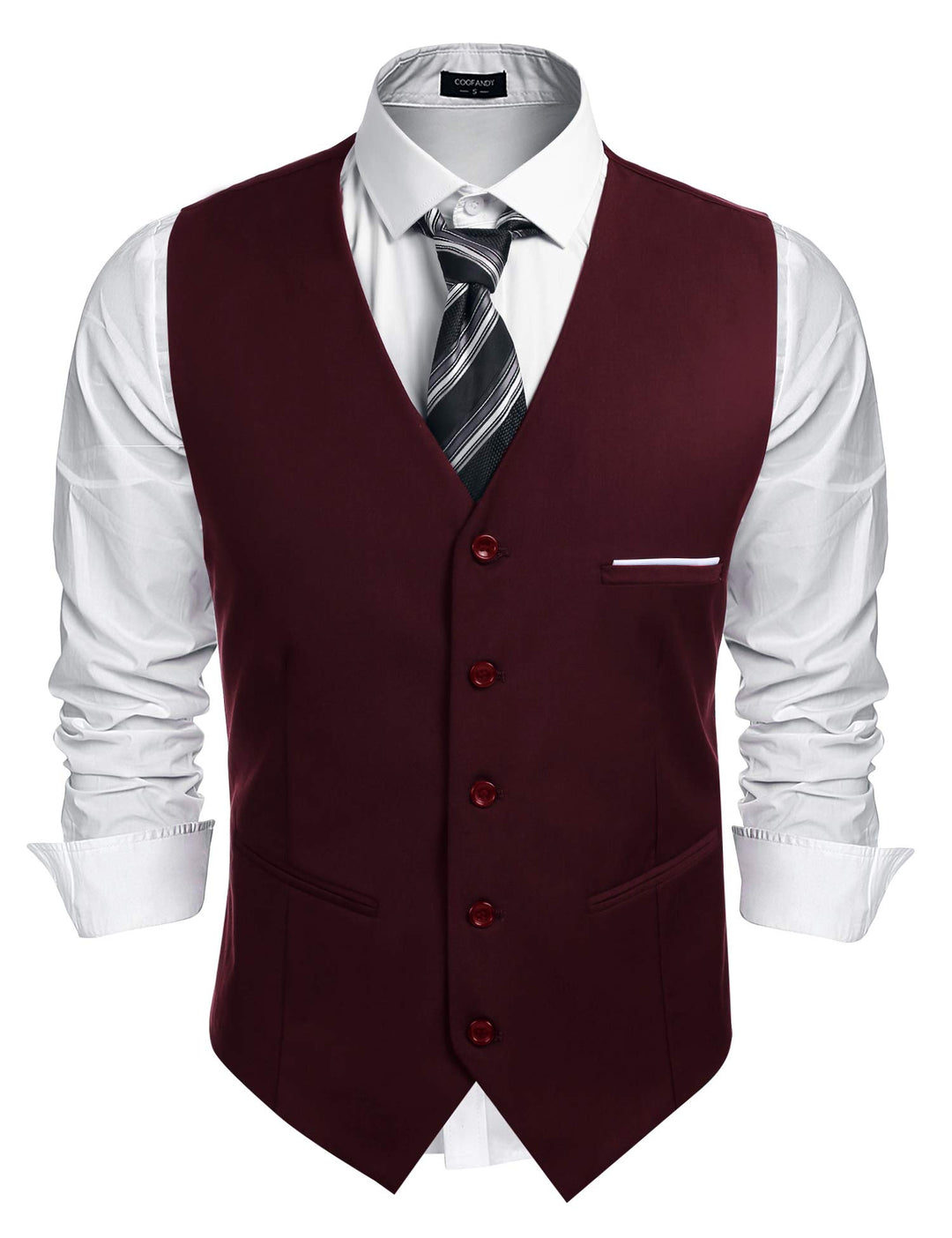 COOFANDY Herren Western Weste Herren Anzug Weste V-Ausschnitt ärmellose Westen Slim Fit Anzug Busine