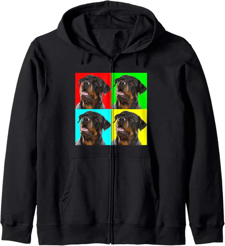 Pop Art Dog Rottweiler Kapuzenjacke