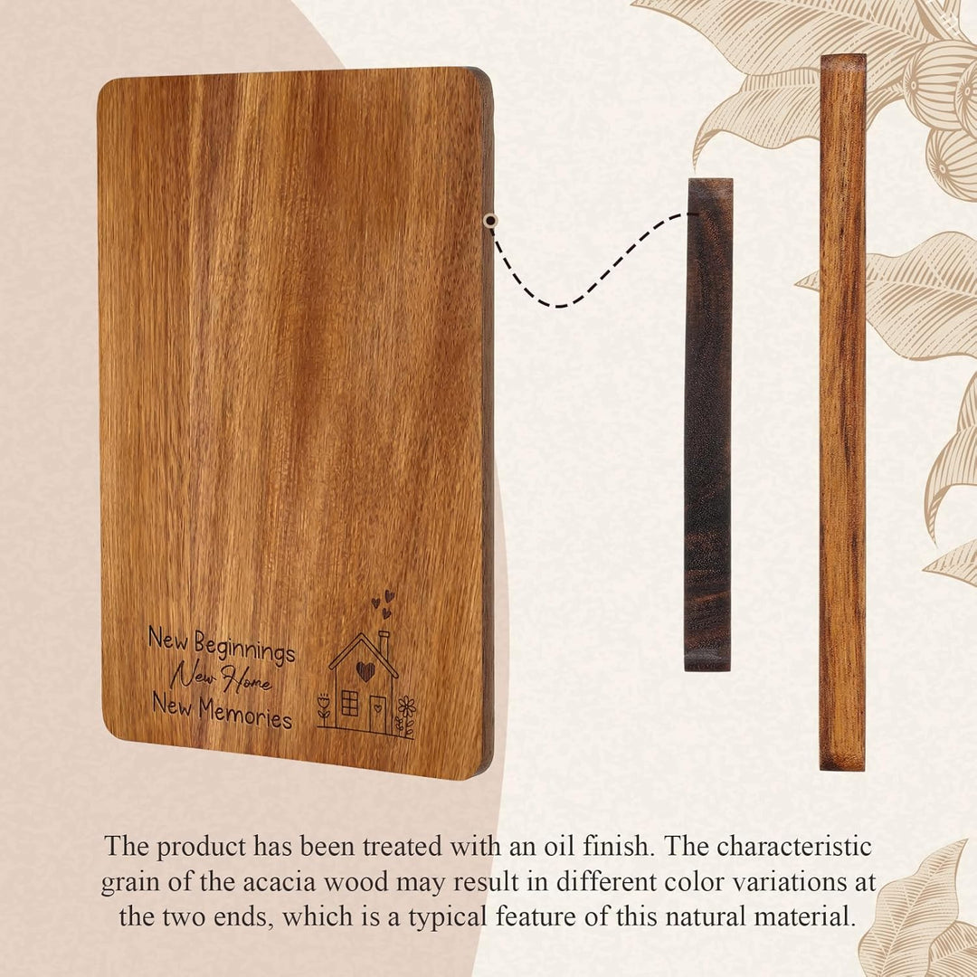 Xuniea Einweihungsgeschenk 23 x 15 cm Holz Frühstücksbrett Baumwolle Küchentuch Neues Zuhause Gesche