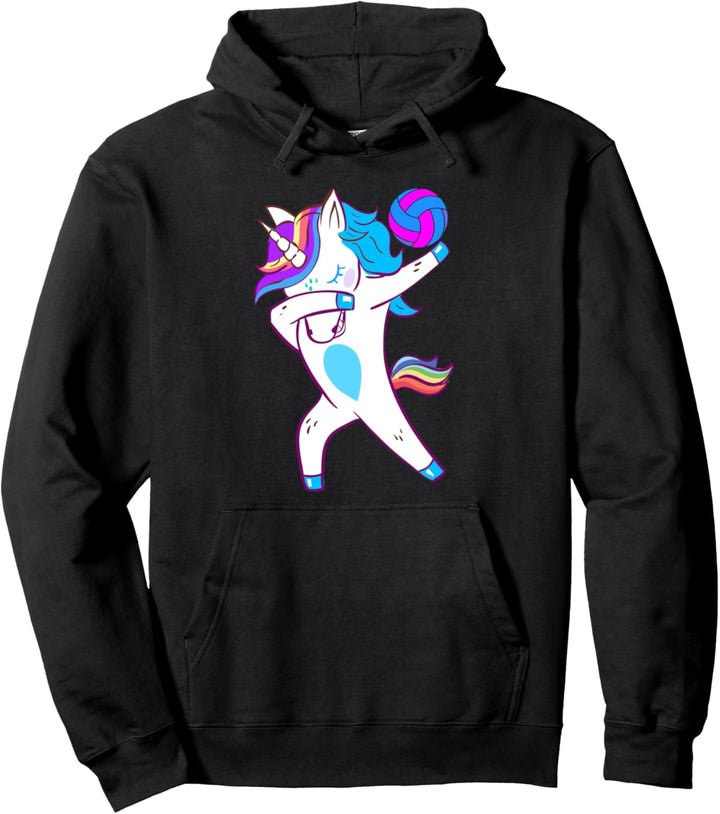 Dabbing Unicorn Volleyball Player Gift for Coach Teacher Pullover Hoodie