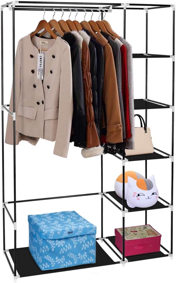 LEADZM Kleiderschrank, Faltschrank Stoffschrank Faltbare Garderobe Canvas mit Reissverschluss, Fäche