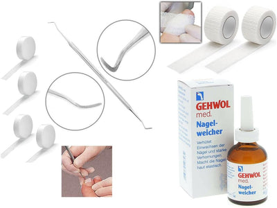 4x Tamponade Kosmetex 2-fach Eckenheber zum Einlegen, Gehwohl Nagelweicher 50 ml (gross) 2x Zehenbin