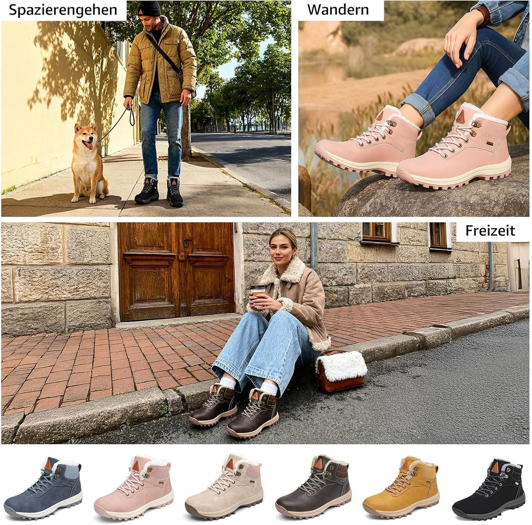 Mishansha Damen Herren Winterschuhe Warm Gefüttert Winterstiefel Wasserdicht Trekking Wanderschuhe G