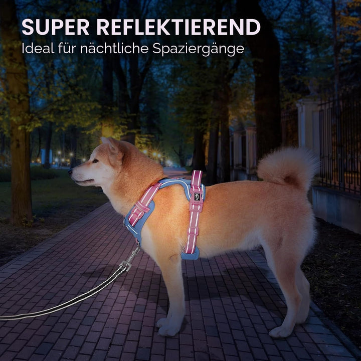 PHOEPET No Pull Hundegeschirr, reflektierende Hundeweste, mit weichem Trainingsgriff für kleine, mit