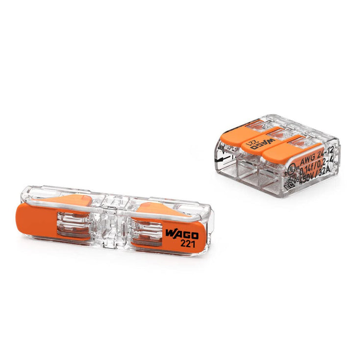 WAGO 2-Leiter Durchgangs-Verbinder mit Hebel 221-2411 | Nennquerschnitt: 4 mm², mit Hebel, 60 Stück,
