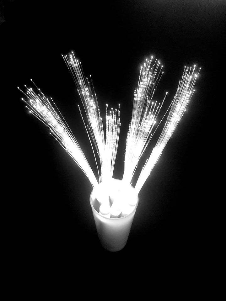 Partyknicklichter - 25 Stück LED Leuchtwedel weiss - Leuchtstab mit weissem Stand- und Blinklicht -