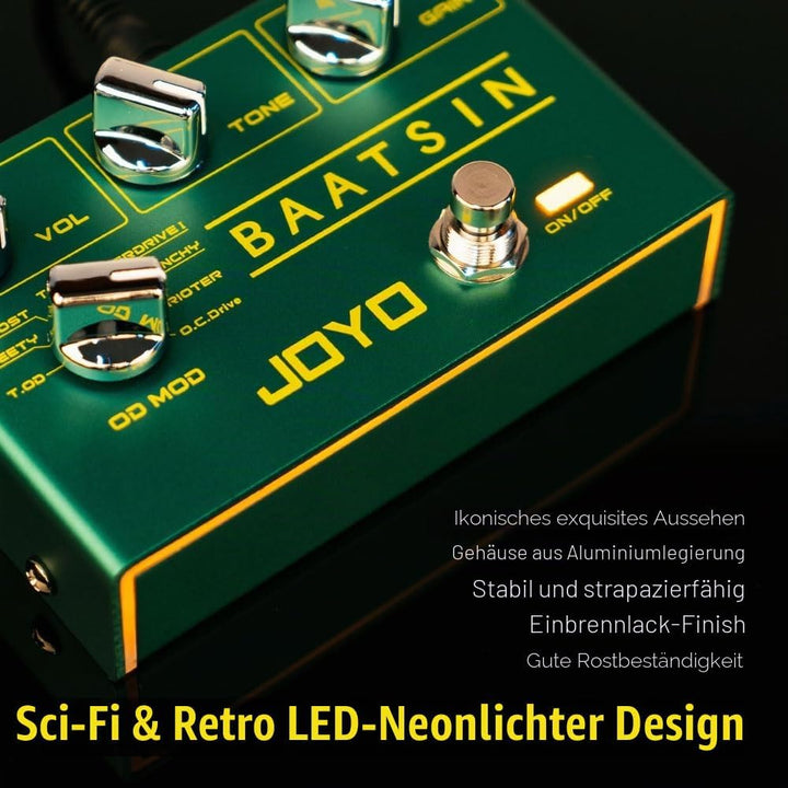 JOYO Pure Analog Overdrive & Distortion Multi Effect Pedal R Series 8 Classic OD/DS Sounds für E-Git