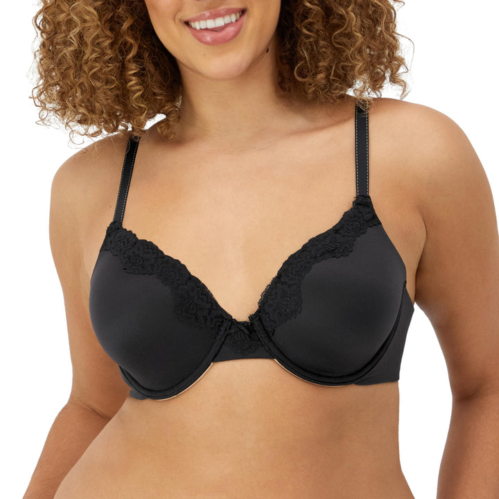Maidenform Damen Comfort Devotion-Underwire Bügel-BH 75B Schwarz/Körbchen-futter, 75B Schwarz/Körbch