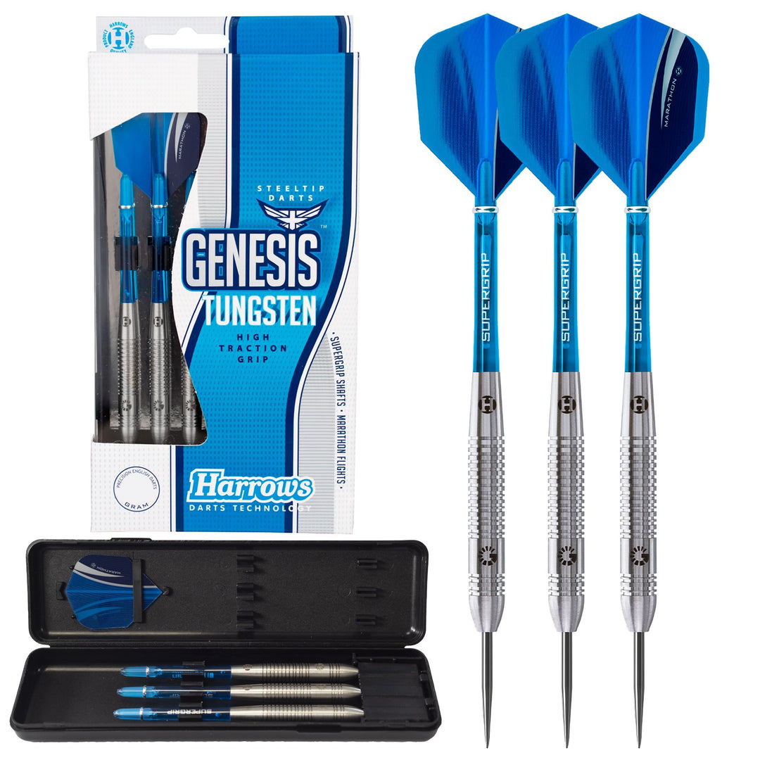 Harrows Genesis Dartpfeile aus Wolfram 22 g silber, 22 g silber