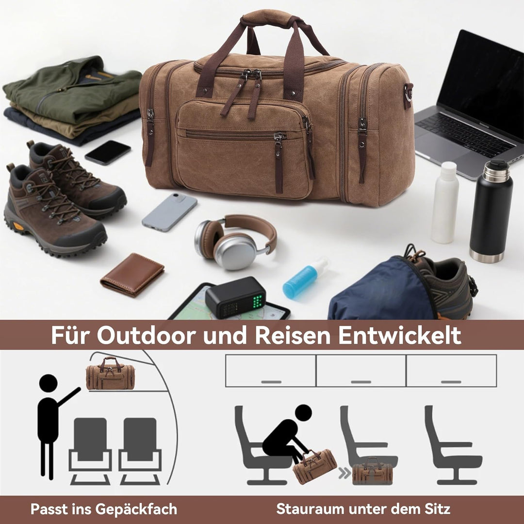 DORRISO Mode Herren Reisetasche Grosse Kapazität Erweiterbar Sporttasche 40L Elegant Handgepäck Tasc
