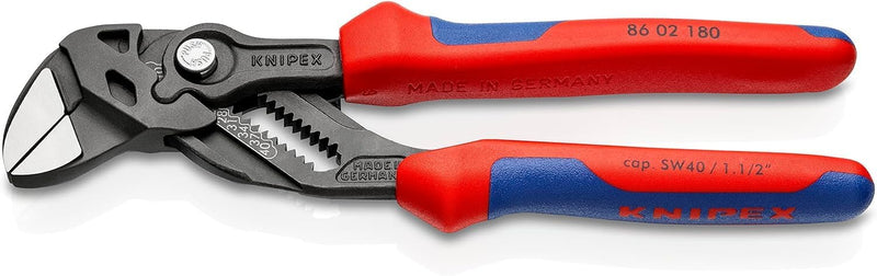 KNIPEX Zangenschlüssel, Multi-Schraubenschlüssel, Chrom-Vanadium, atramentiert, mit 2K-Griffen, 180