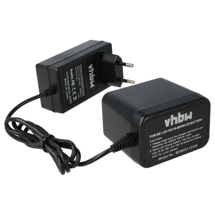 vhbw Ladegerät kompatibel mit Bosch GBM 9.6VES-1 | GBM 7.2 VE-1, GBM 7.2 VES-2, GBM 7.2, GBM 12VESP,