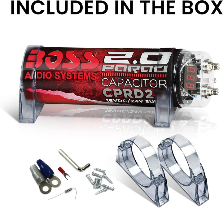 BOSS AUDIO CPRD2 2 Farad Kondensator Standardverpackung, Standardverpackung