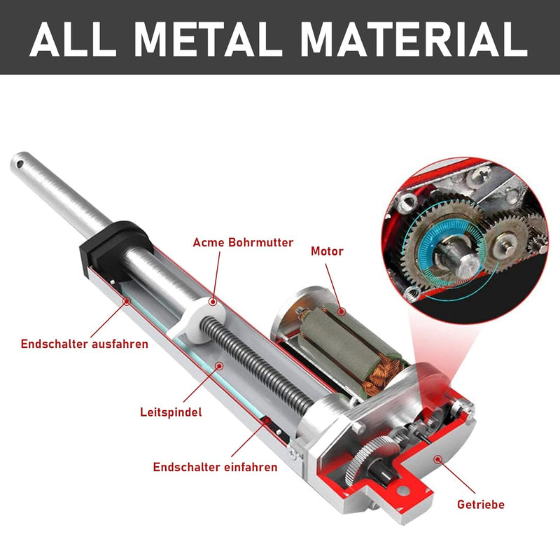 Randaco 1500N Linear Actuator, 50/100/150/200/250/300/400 MM Linearantrieb Linearmotor Verstellantri