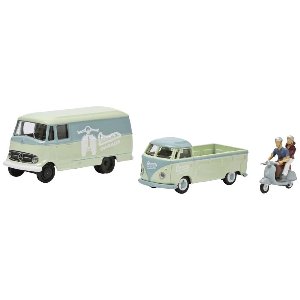 Schuco 452671700 H0 PKW Modell Vespa, Mercedes Benz, Volkswagen 3er-Set Vespa, MHI