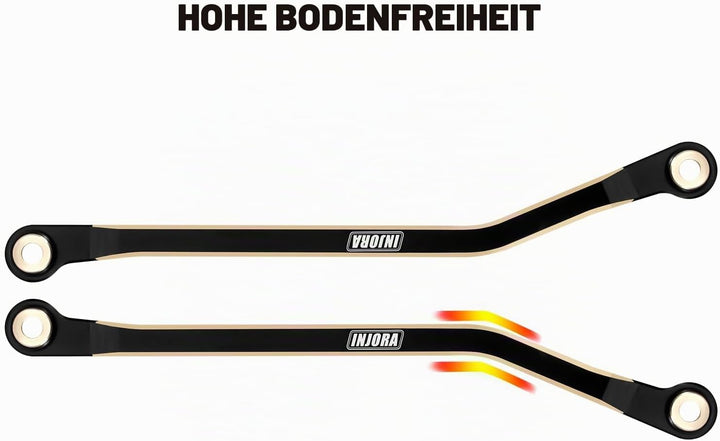 INJORA Schwarzbeschichtung Messing High Clearance Links Set für TRX4M High Trail K10 1/18 RC Crawler