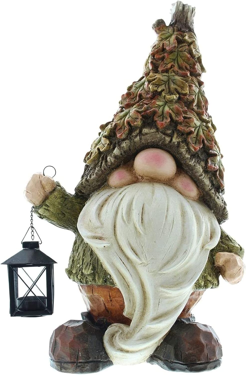 Dekoleidenschaft Herbstwichtel 51 cm hoch, mit Laterne für 1 Teelicht, Dekofigur für Draussen, Wicht