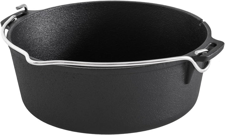 Dutch Oven Gusseisen 1,5 Liter ohne Füsse – Schmortopf, Bräter mit Deckel für Grill, Lagerfeuer, BBQ