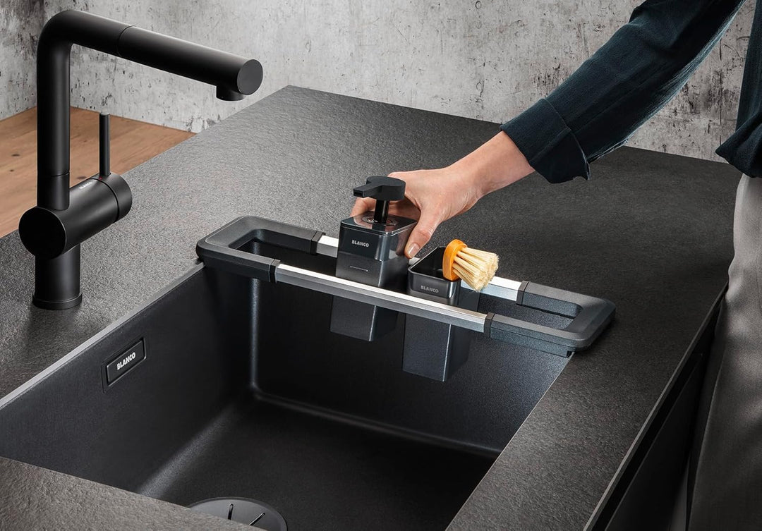BLANCO Worktop Organizer Main Set | Ausziehbare Schiene 396-440mm für Spülen | Küchenutensilien perf
