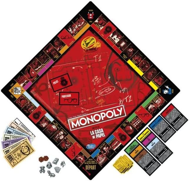 Monopoly La CASA de Papel, Gesellschaftsspiel, ab 16 Jahren, 2 bis 6 Spieler, französische Version