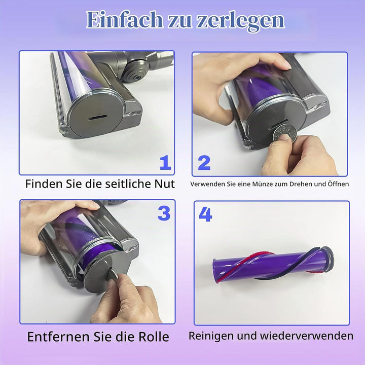 Bürste kompatibel für Dyson V7 V8 V10 V11 V15 Staubsauger, Bodenbürste Ersatzteile Bürstenkopf mit D