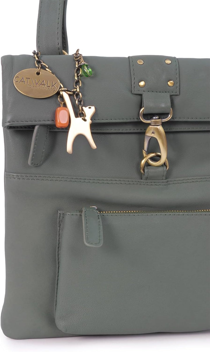 Catwalk Collection Handbags - Leder - Damen Leder Umhängetasche/Handtasche/Messenger/Schultertasche
