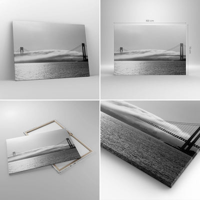 Bilder auf Leinwand 100x70cm Leinwandbild Usa goldenes tor brücke Gross Wanddeko Bild Schlafzimmer K