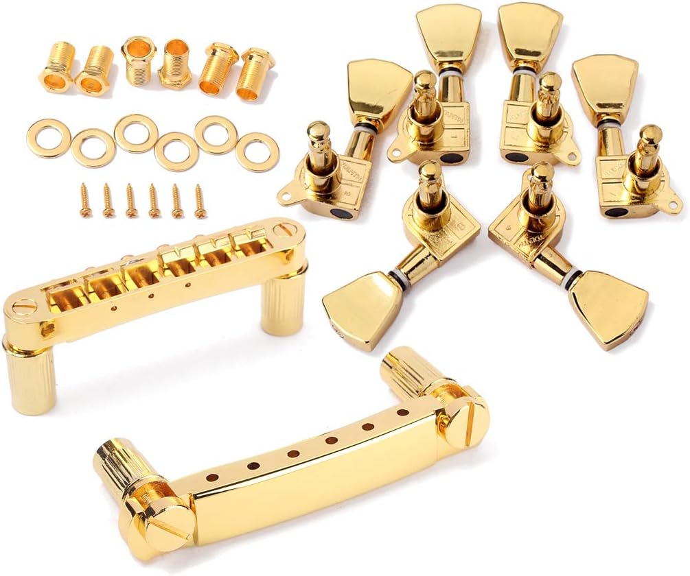 Alnicov Tune-O-Matic-Gitarrensteg und Gitarren-Stimmwirbel, Tuner-Mechaniken, Musikinstrument-Zubehö