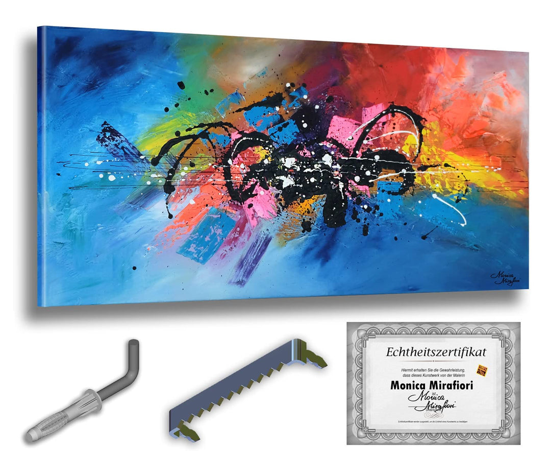 Monica Mirafiori I 100% HANDGEMALT I Gemälde ILLUSION 140x70cm | Gemälde Handgemalt | Acrylgemälde |