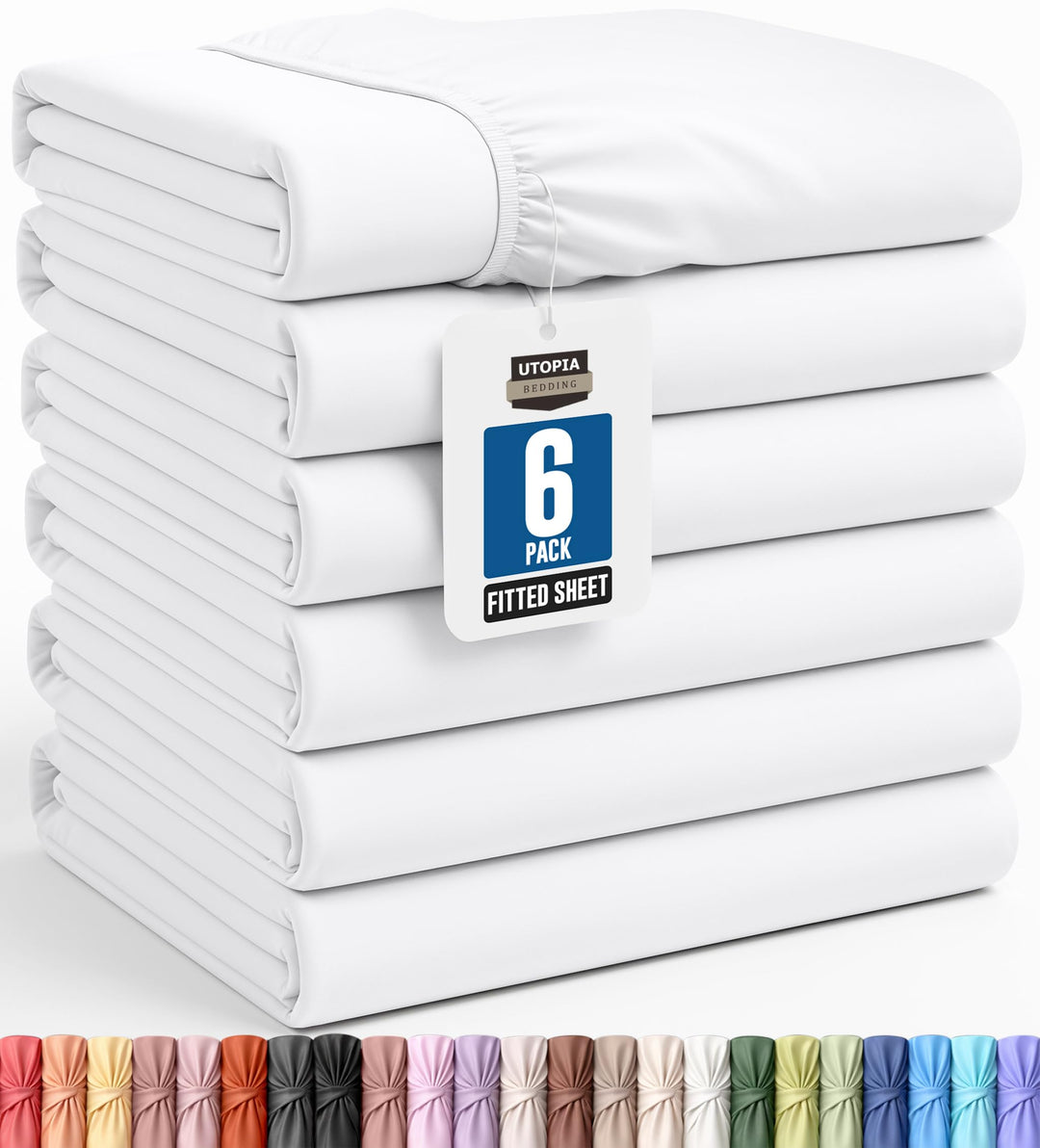 Utopia Bedding Spannbettlaken, aus weicher gebürsteten Mikrofaser, Tiefe Taschen, schrumpft und verb