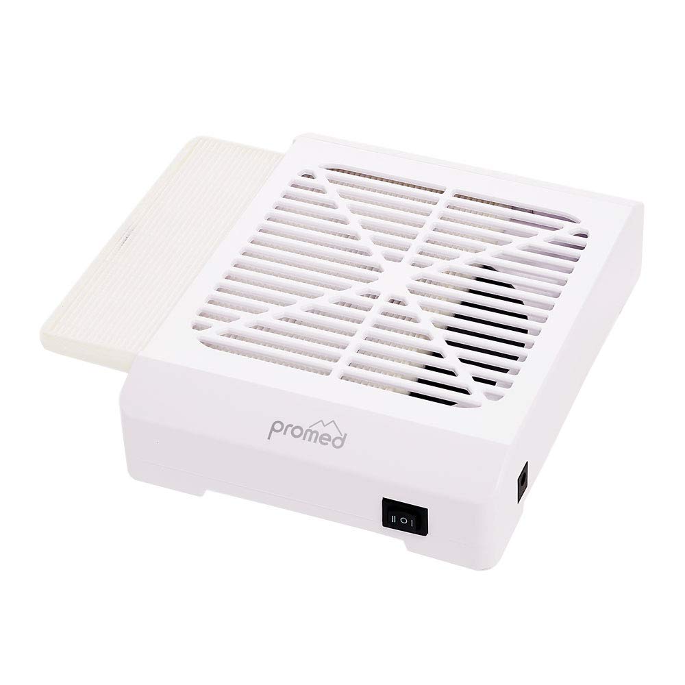 Promed Nailfan Mini Professioneller Nagelstaubabsauger, Leistungsstarker Nagelsauger mit Filter, Lei