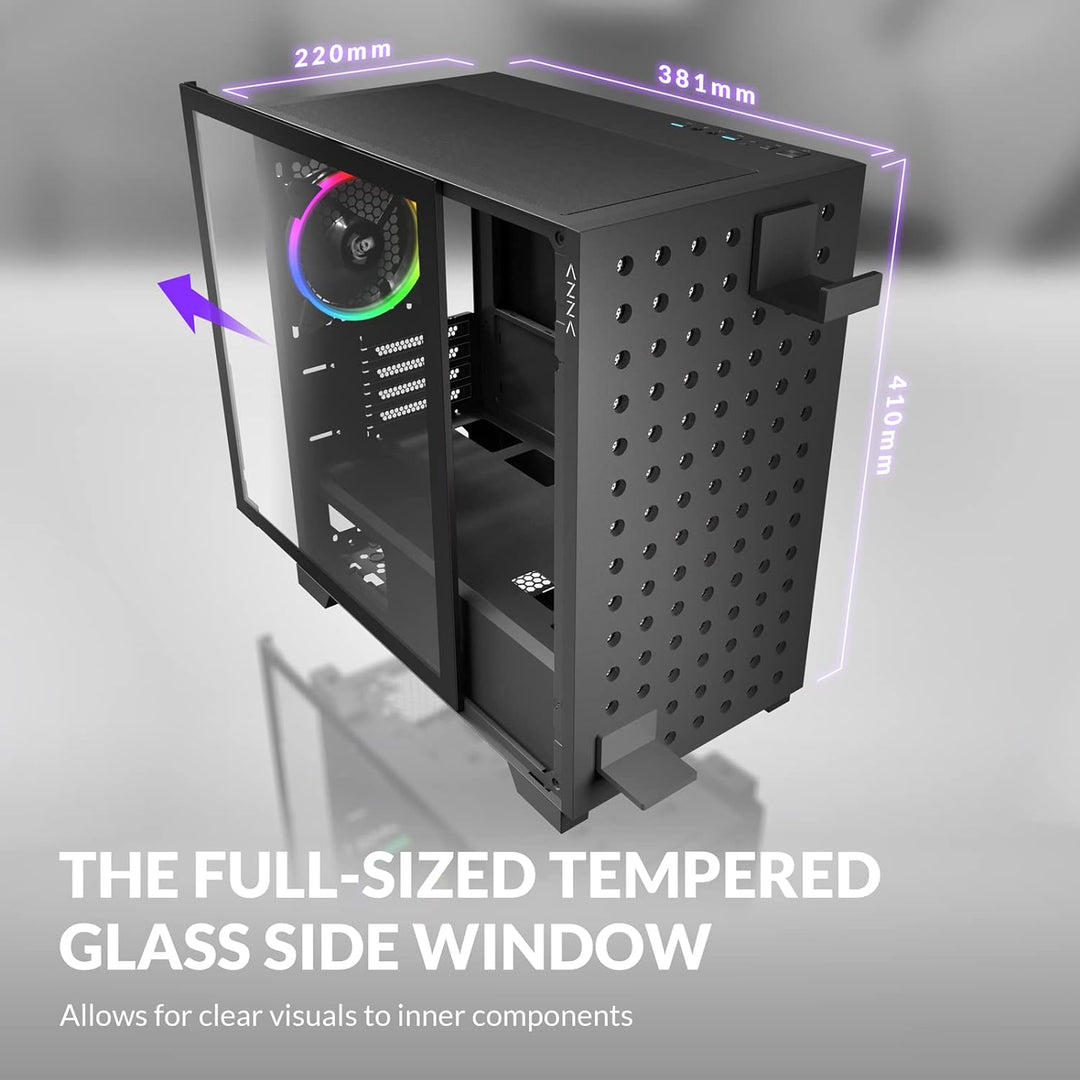 AZZA Elise 140 / Matx Gaming Gehäuse / PC-Gehäuse / 1120mm ARGB Lüfter inklusive