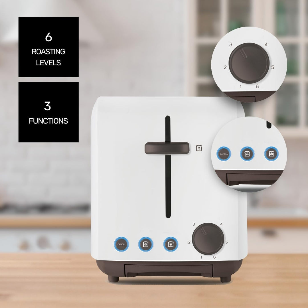 Taurus Toaster | Mytoast Duplo | breite Toastschlitze | 1450W | Stopp-, Wiederaufwärm- und Auftaufun